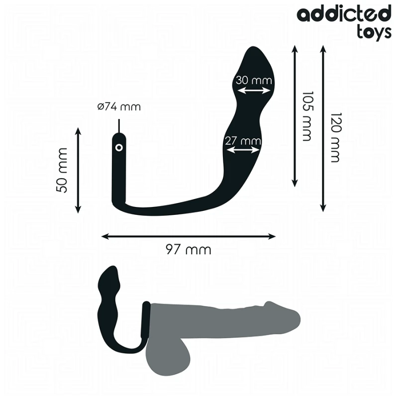 Addicted toys - anal plug with ring silicone model 2 3