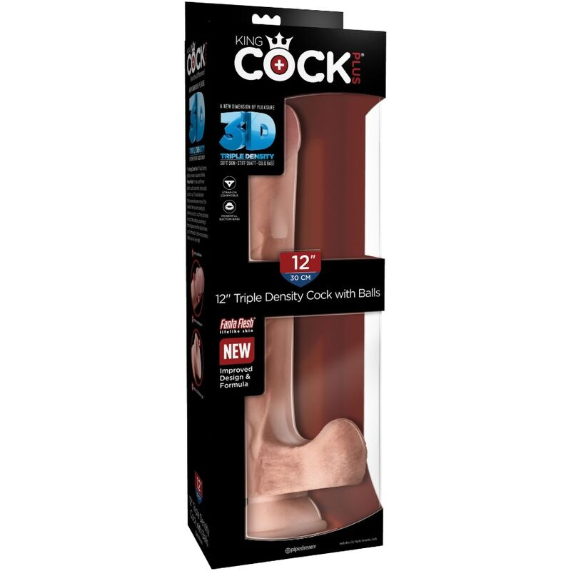 King cock - realistic penis with balls 3d 24.8 cm light 7