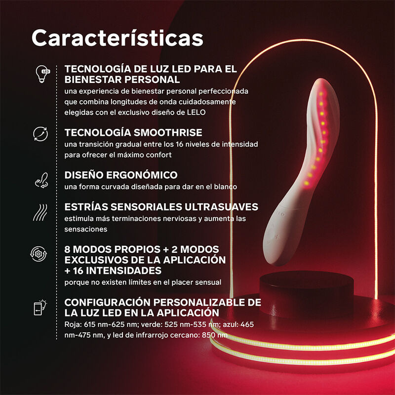 Lelo - mona spectra red light intimate massager rechargeable app-controlled 9