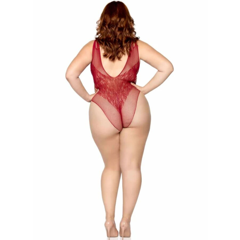 Leg avenue - 81641x seamless bodysuit burgundy size 1x/2x 4