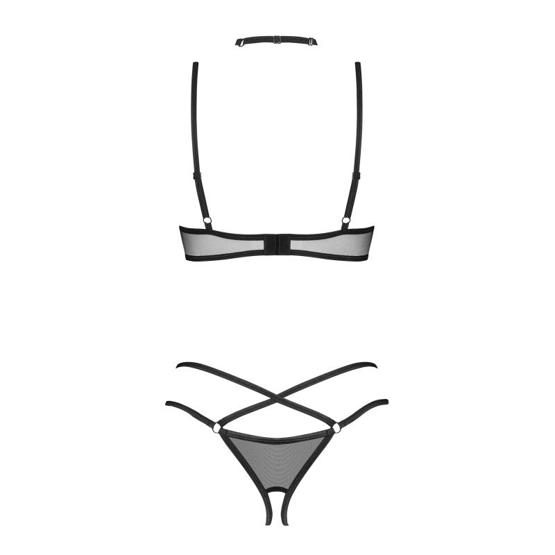 Obsessive - Donarella 3-Piece Crotchless Set Black M/L 1