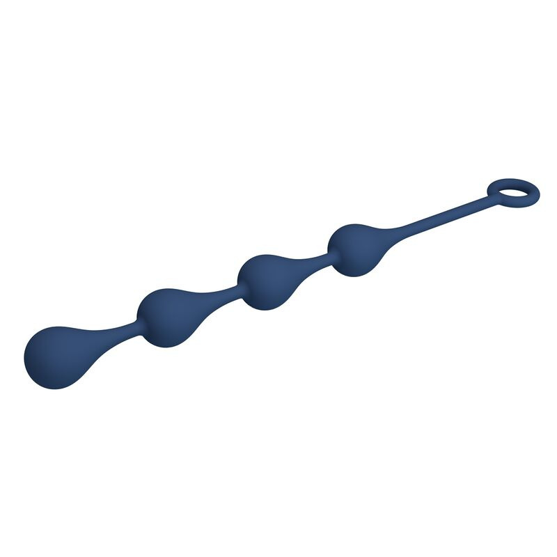 Mr play - blue silicone anal beads size m 33 cm 5