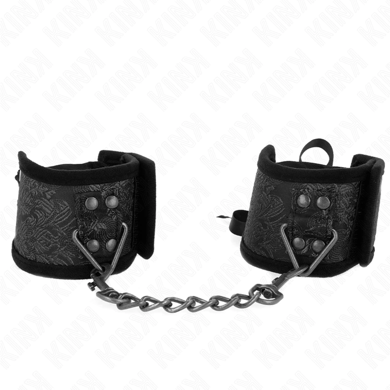 Kink - scandal wrist restraints black lace details 24.5 cm x 6.5 cm 3