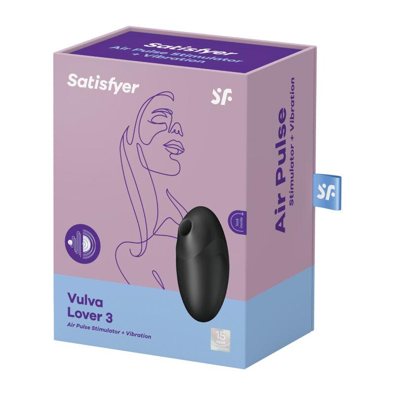 Satisfyer Vulva Lover 3 Air Pulse Stimulator & Vibrator - Black - Stimulátor Klitorisu 3