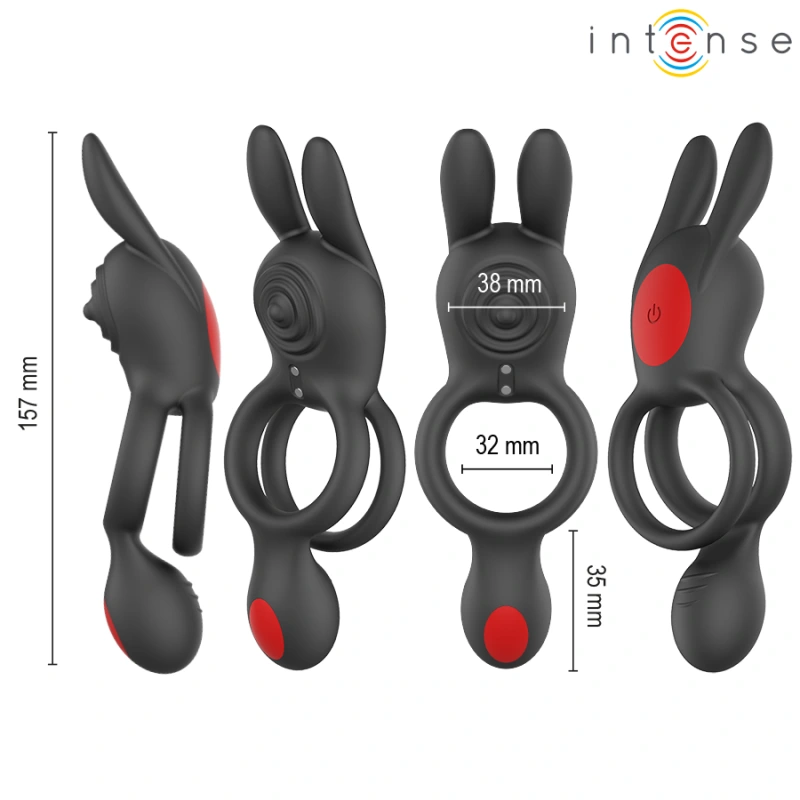 Intense - quinn double vibration ring with remote control 3