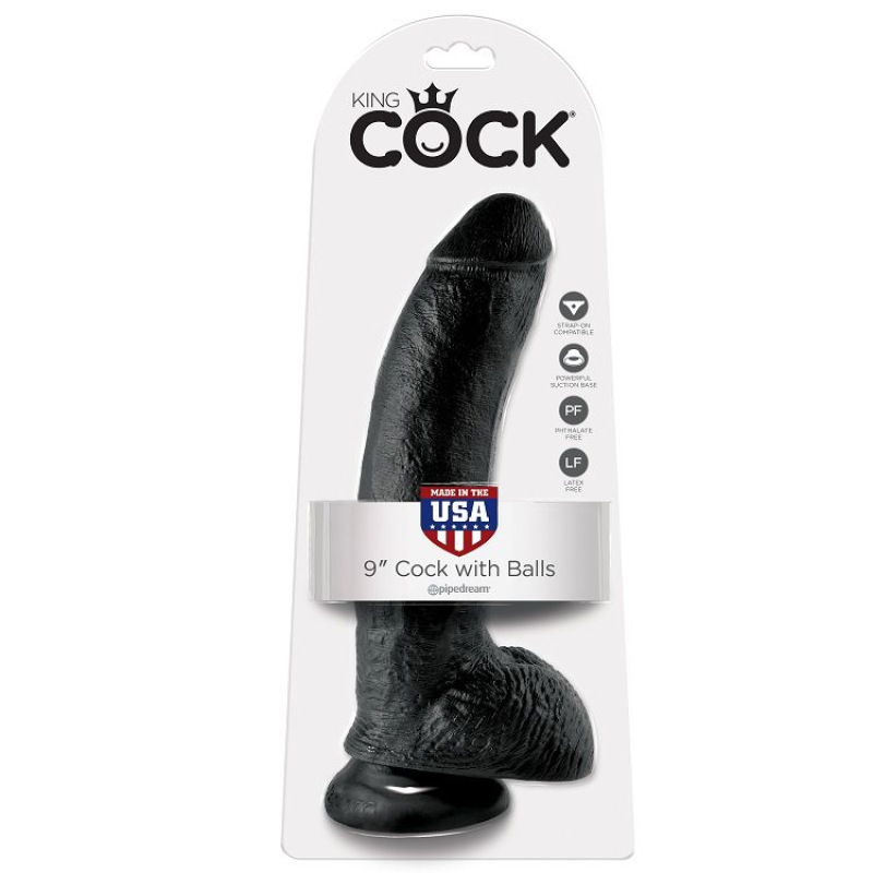 King cock - dildo black with balls 22.9 cm 4