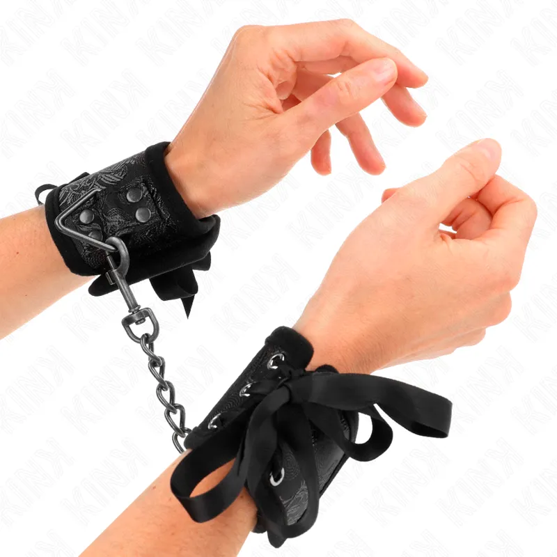 Kink - Scandal Wrist Restraints Black Lace Details 24.5 Cm X 6.5 Cm 3