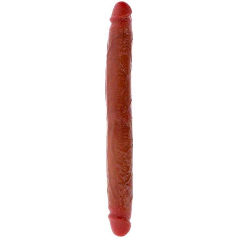 Get real - double-ended silicone dildo caramel 35 cm