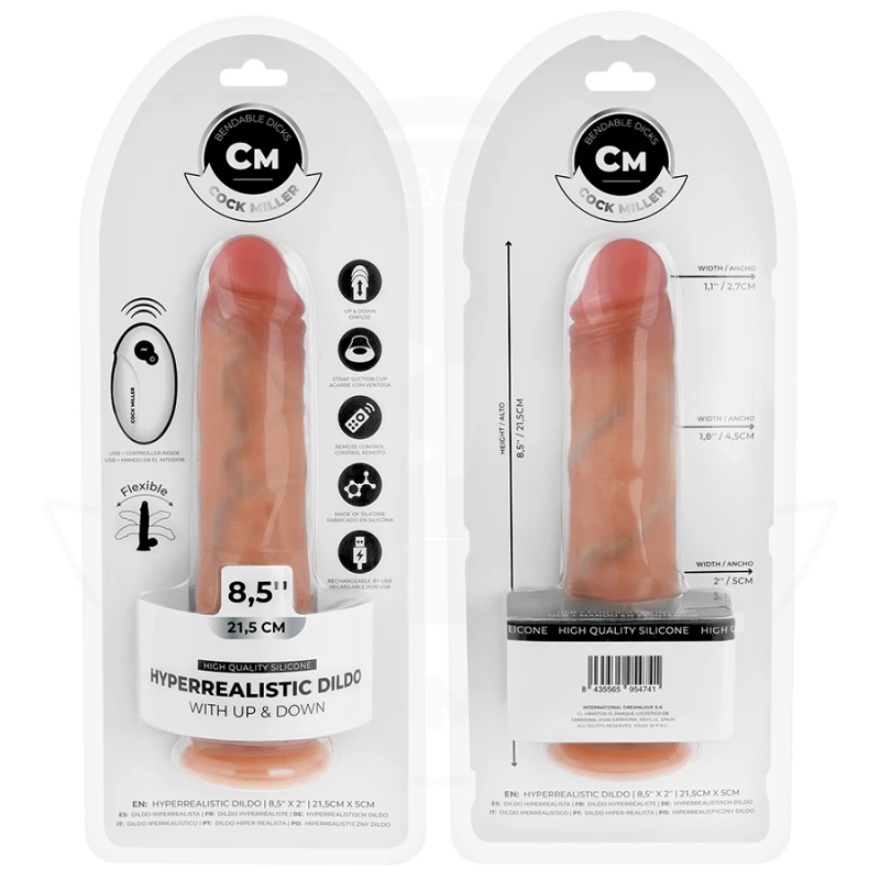 Cock miller - hyper-realistic dildo with suction cup and thrusting with remote control 21.5 cm 7