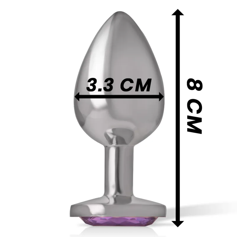 Intense - Metal Aluminum Anal Plug With Violet Glass Size M - Análny Kolík 3