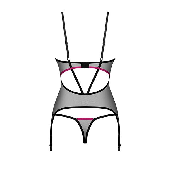 Obsessive - Novenes Corset & Thong Black Xs/S 8