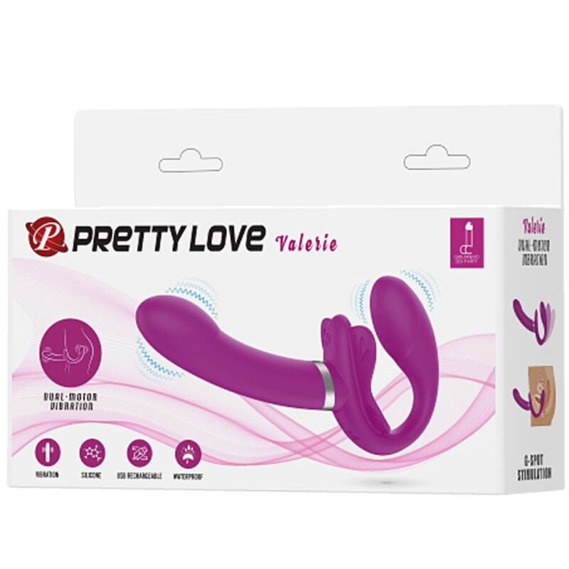 Pretty love - valerie double strap-on vibrator 12 vibrations purple 6