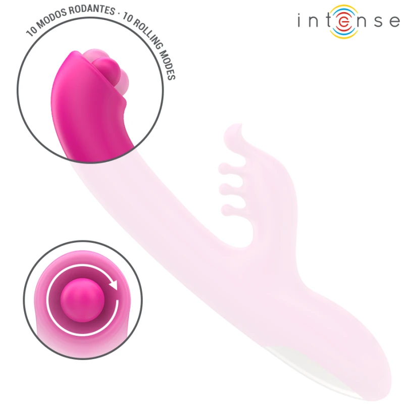 Intense - christina multifunction rabbit vibrator 22.5 cm pink 4