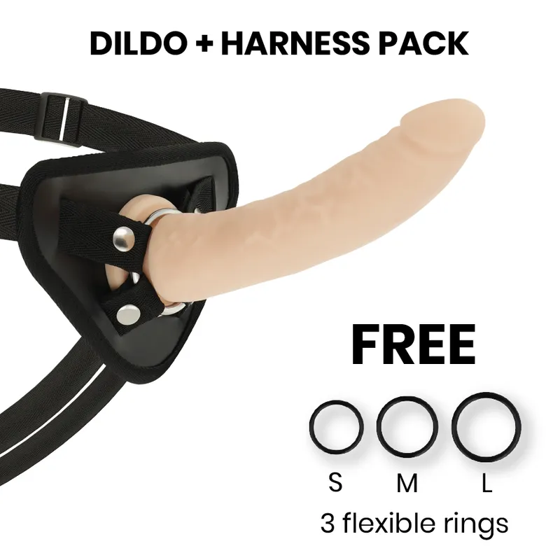 Delta Club Toys Harness + Dong Flesh Silicone 20 X 4cm