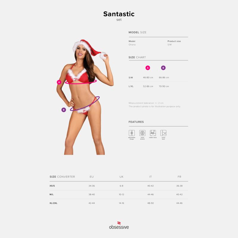 Obsessive - Santastic Sexy Christmas Costume For Women Red S/M 5