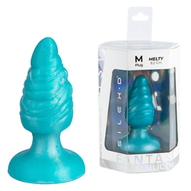 Silexd - melty anal plug fantasy liquid silicone thermoreactive celestial blue 9.2 cm