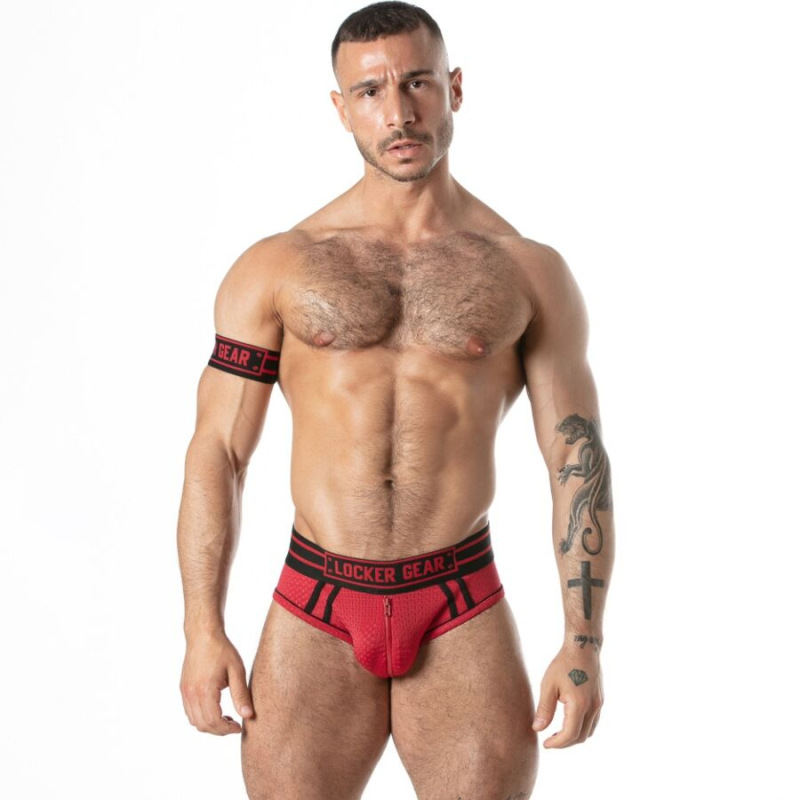 Locker gear - sport mesh jock brief red m