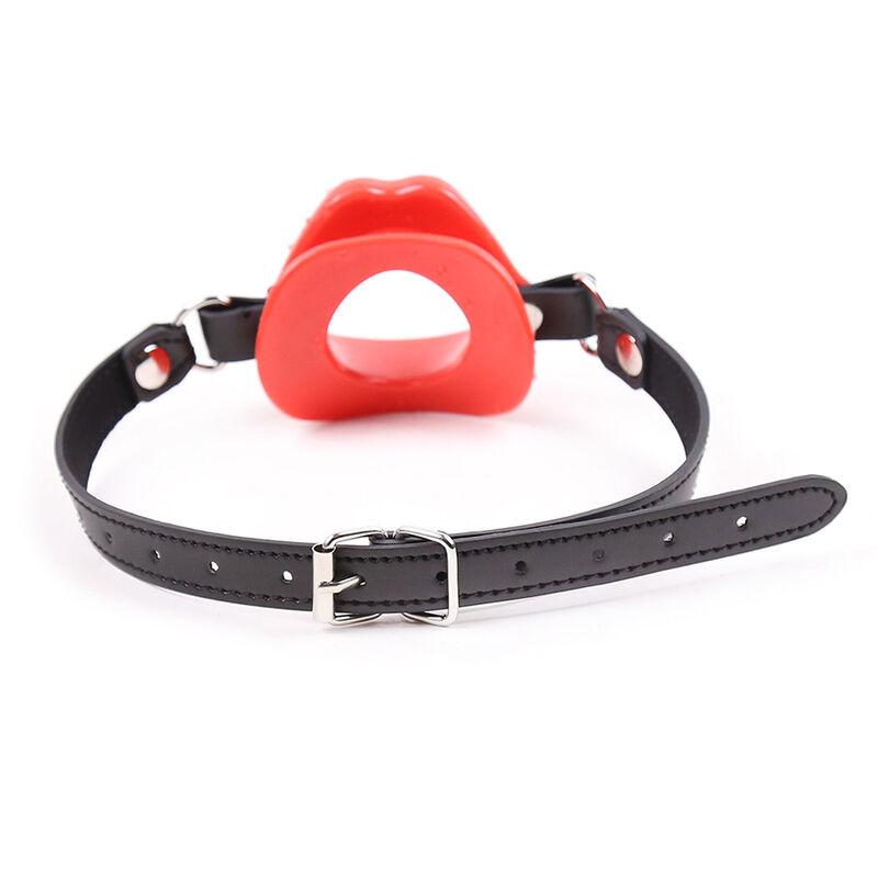 Ohmama Fetish Red Lips Gap With Pu Strap