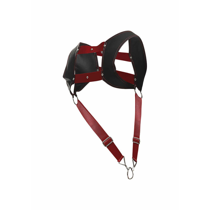 Mob - dngeon harness with red penis ring one size 6