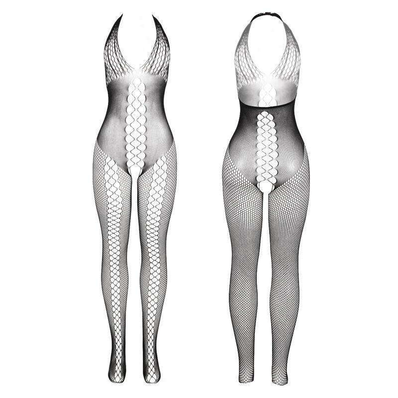 Subblime - 951832 bodystocking with open back and cross details black one size 2