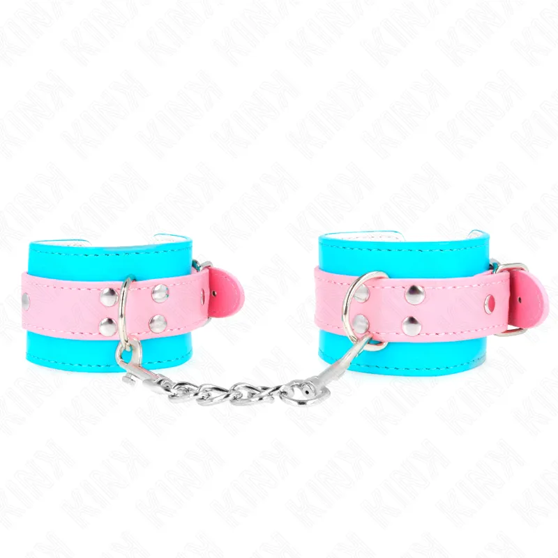 Kink - Cute Wrist Restraints Blue / Pink Adjustable 16-28 Cm X 5 Cm