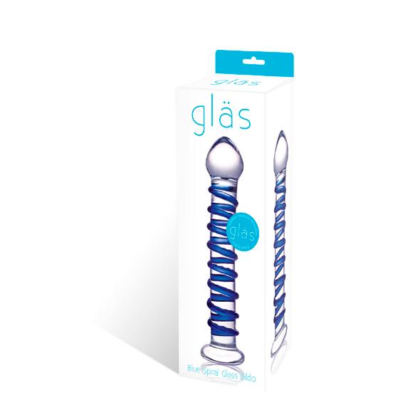 Glas - Blue Spiral Glass - Sklenené Dildo