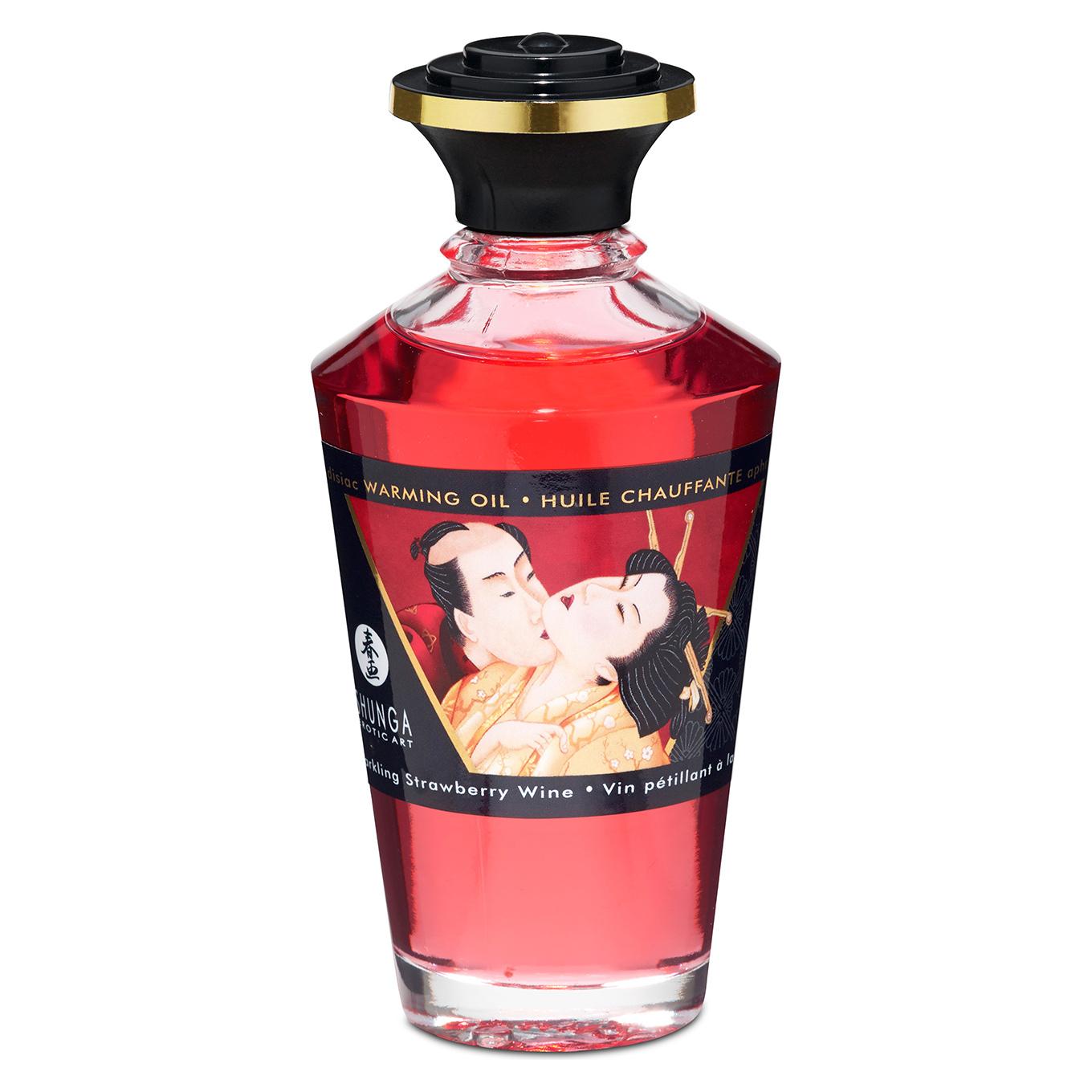 Shunga - Aphrodisiac Warming Oil Sparkling Strawberry Wine 100 Ml - Masážny Olej