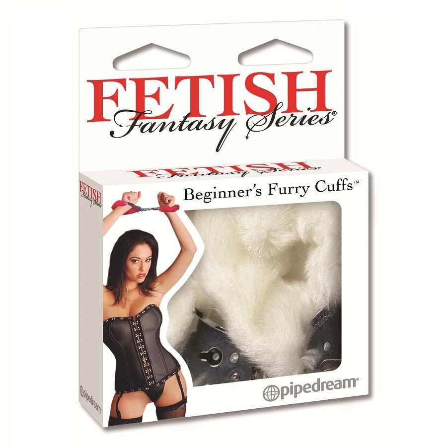 FETISH FANTASY FURRY CUFFS WHITE - putá