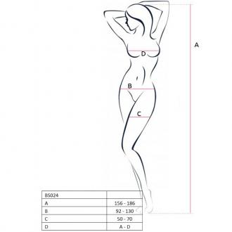 Passion Bs024 Bodystockings Biela - Sieťovaný Erotický Overál