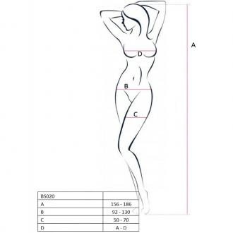 Passion Bs020 Bodystockings Biela - Sieťovaný Erotický Overál