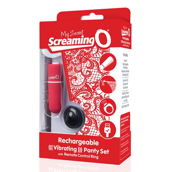 The Screaming O - Charged Remote Control Panty Red - Vibračné Nohavičky
