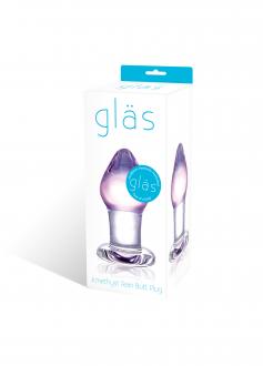 Glas - Amethyst Rain Glass Butt Plug - Sklenené Dildo
