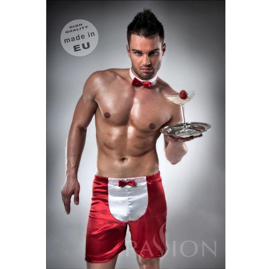Passion Men Waiter Outfit S Red/ White S/M - Erotický Kostým