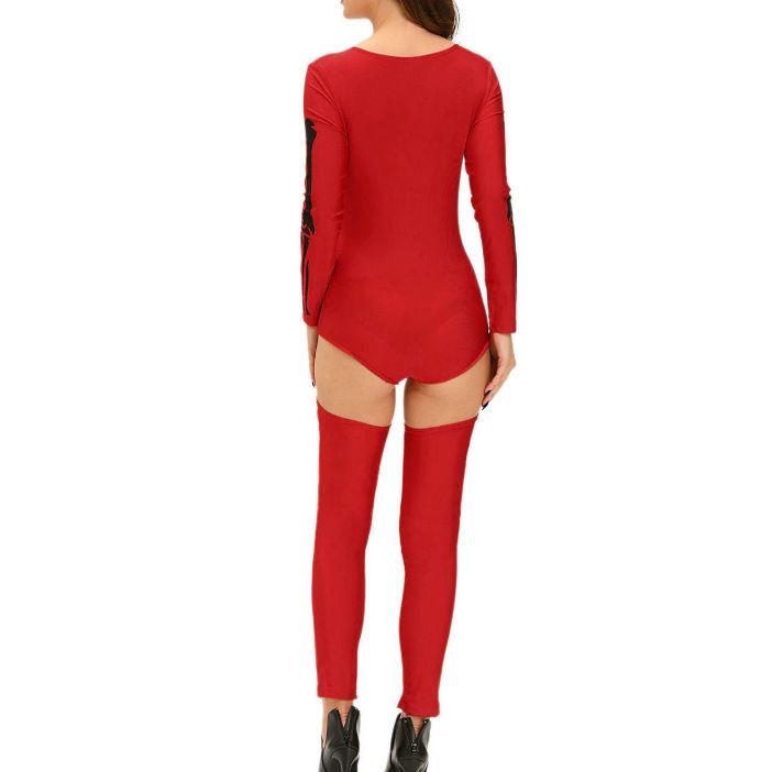 HALLOWEEN SKELETON COSTUME RED