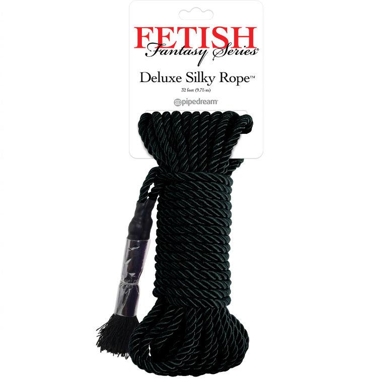 Fetish Fantasy Series Deluxe Silk Rope Black 10m - Lano