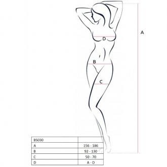 Passion Bs030 Bodystockings Čierna 2