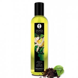 Shunga - Massage Oil Organic Exotic (Zelený Čaj ) 250ml - Masážny Olej
