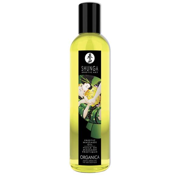 Shunga - Massage Oil Organic Exotic (Zelený Čaj ) 250ml - Masážny Olej